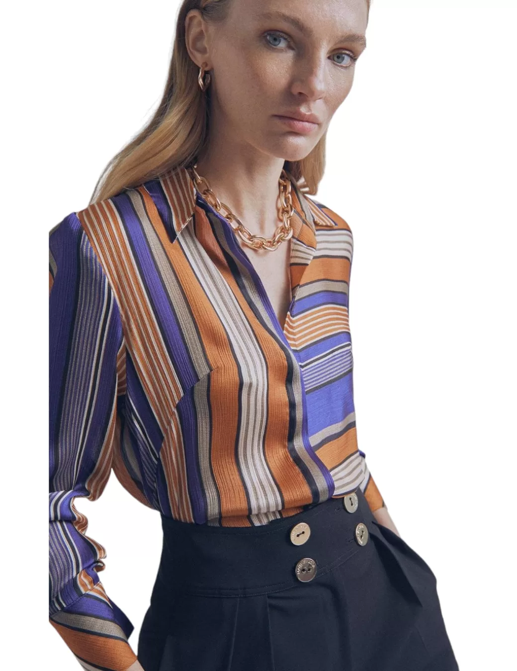 Fashion LOLA CASADEMUNT Camisa 32465024 Rayas Multicolor