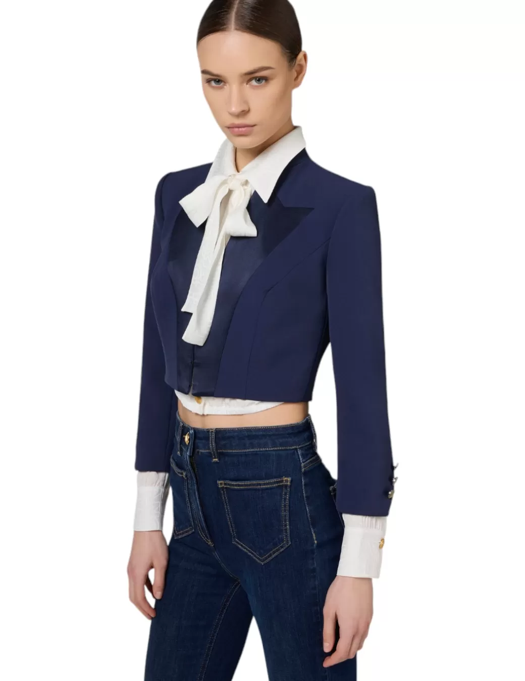 Outlet Elisabetta Franchi Chaqueta GI10247E2 Elisabetta Azul