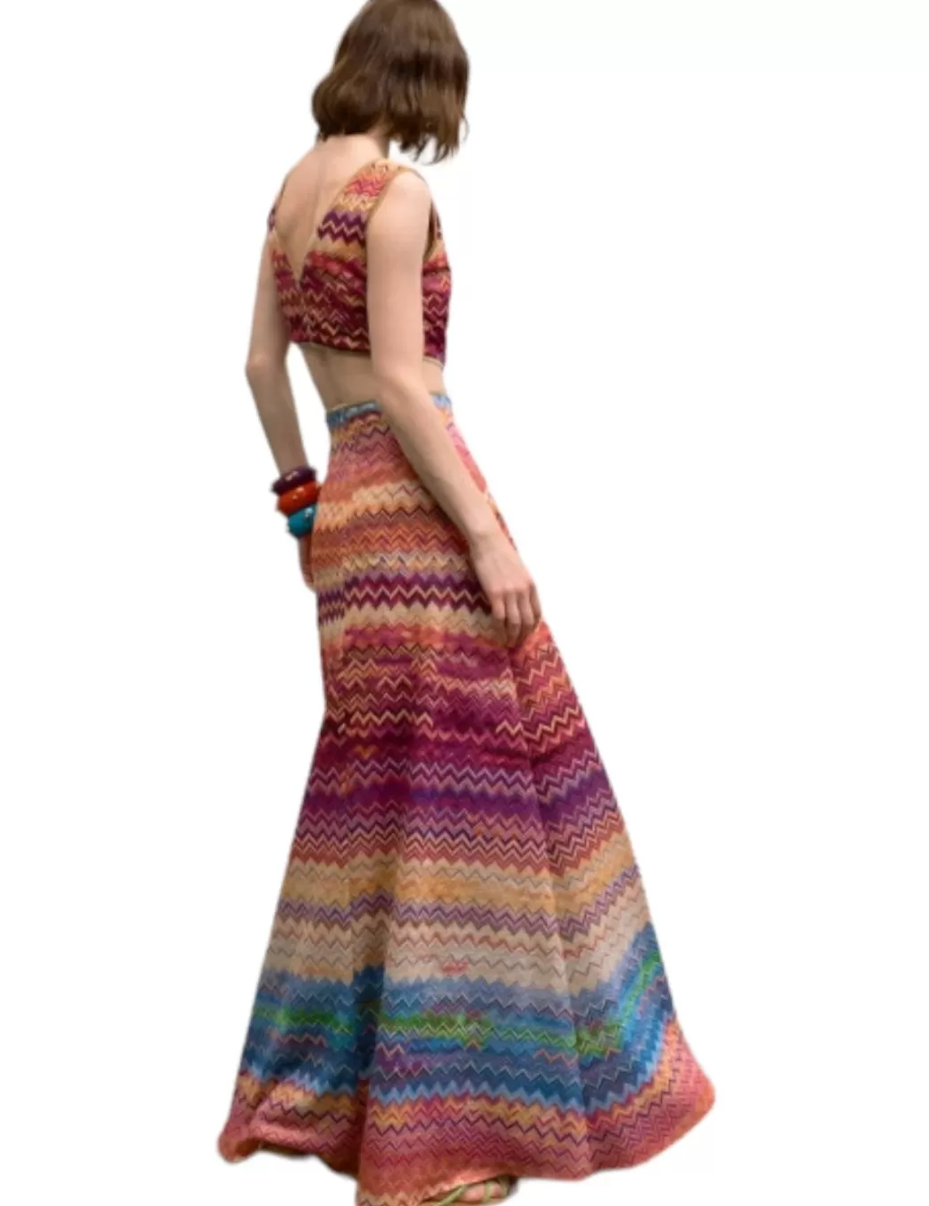 Sale Access Vestido Largo Arandela Étnico Multicolor