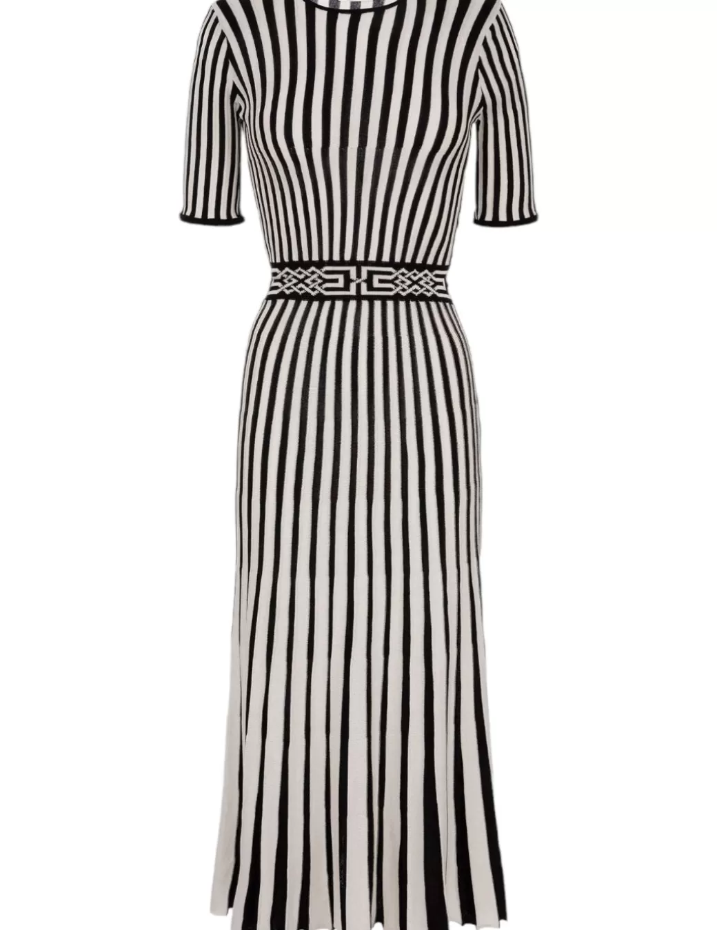 Best Sale Elisabetta Franchi Vestido Plisado Bicolor Negro